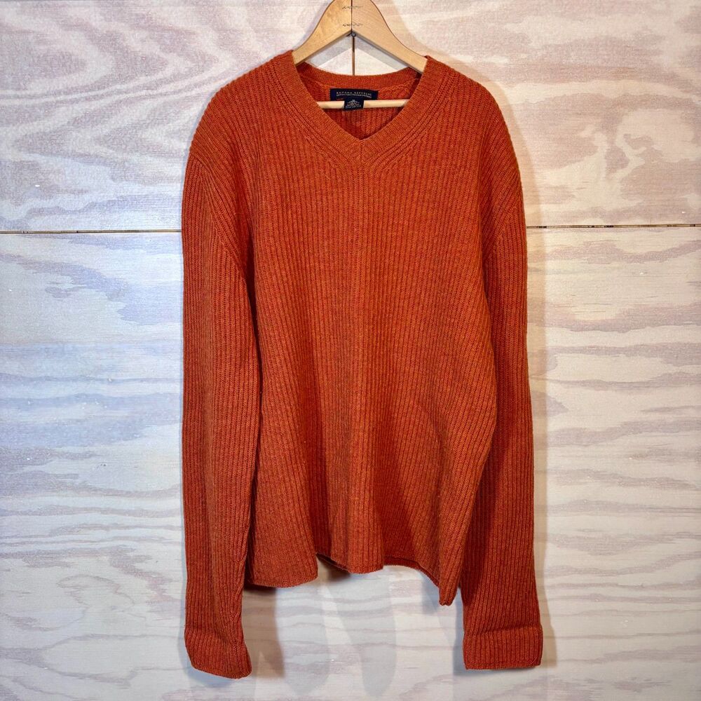Banana Republic Extra Fine Italian Merino Wool Sweater Orange Womens Medium Luxe